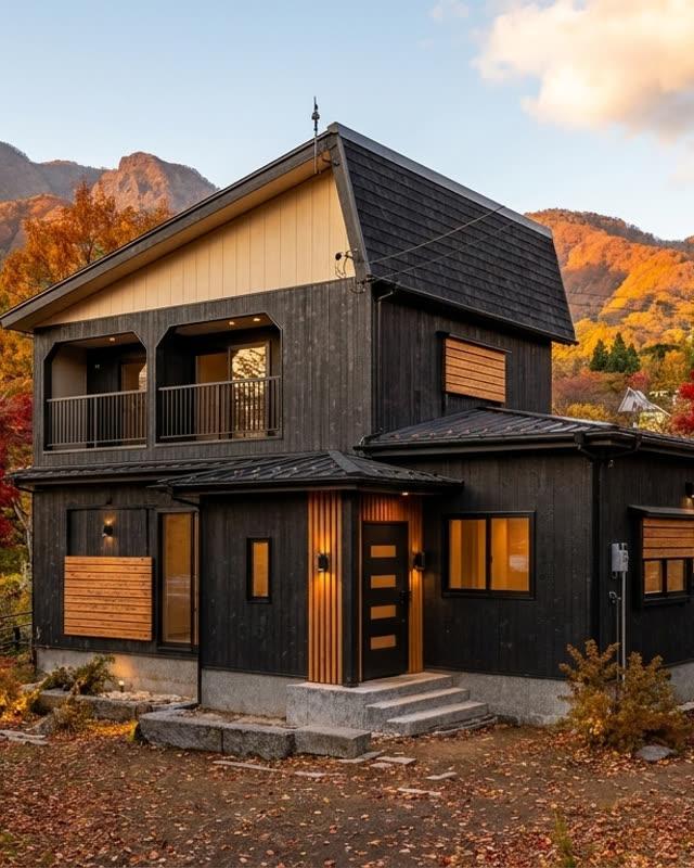 Design render: the chalet in autumn