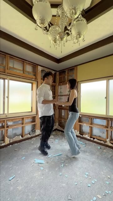 The chandelier room stripped back to bare floor