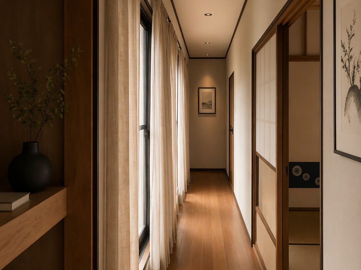 Design render: the upstairs hallway